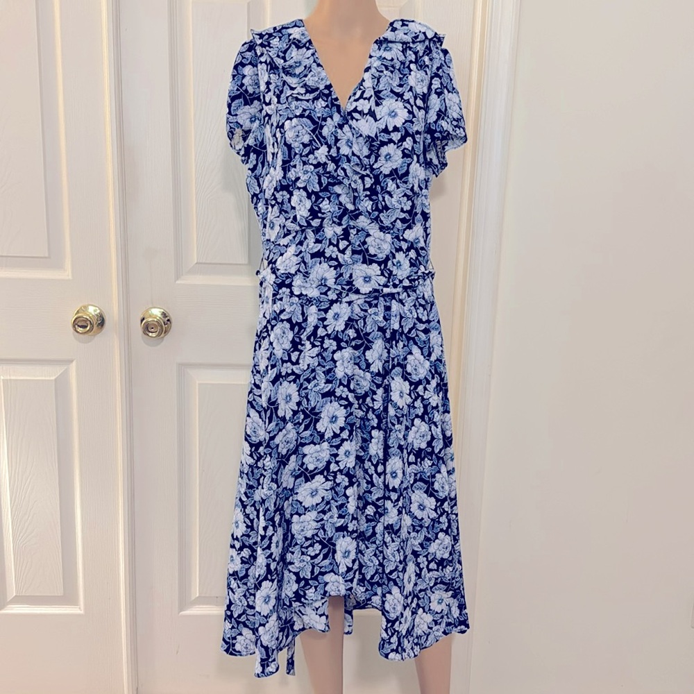 Beautiful Blue Easy Care Fit & Flare Dress Size 12